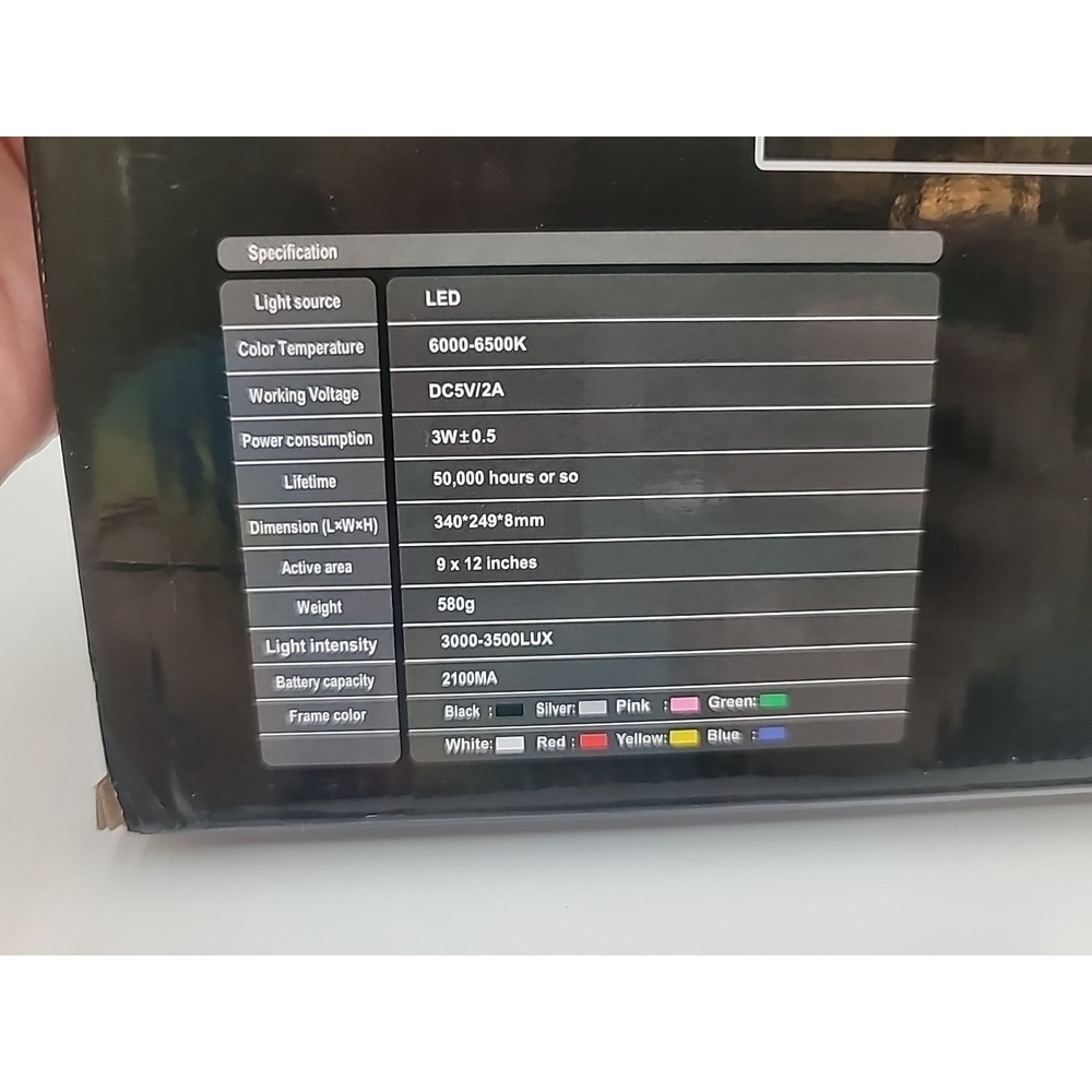 A4 LED Copy Board Light Tracing Box Ultra-Thin Dimmable USB Power Rechargeable - Picture 5 of 8